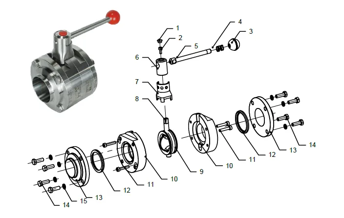 Liquid Cooling 3 Piece Butterfly Valve