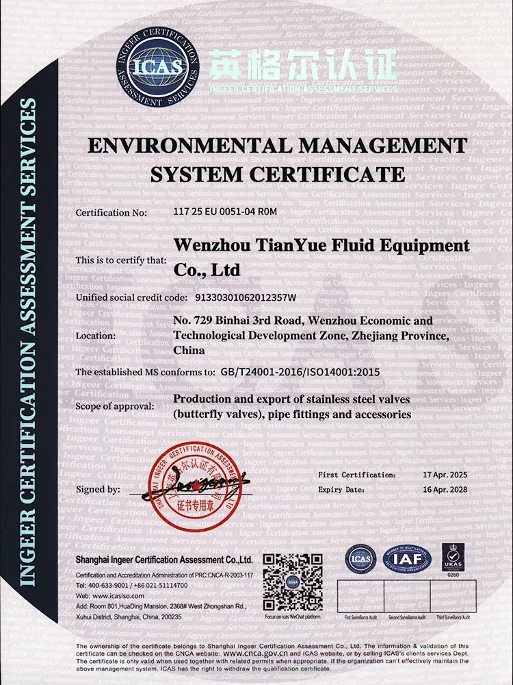VTY ISO 14001 Certificate