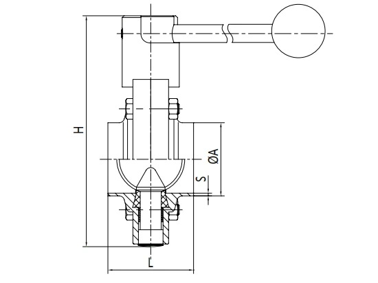 SMS Sanitary Butterfly Valve