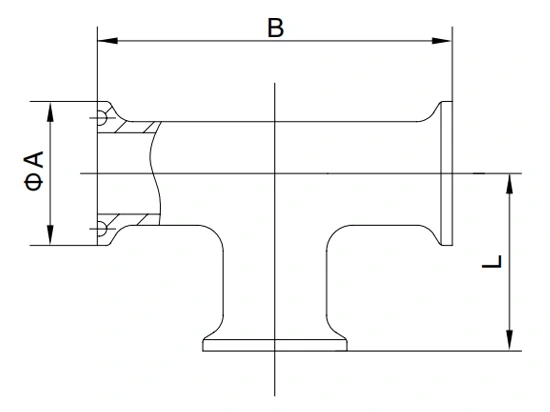 3A Equal Tee, Straight End, Clamp