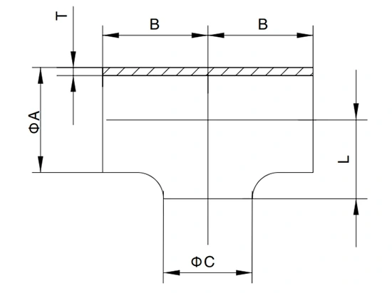 3A Reducing Tee,Short End, Clamp