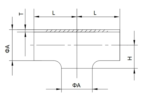 DIN Equal Tee, Short End, Welded