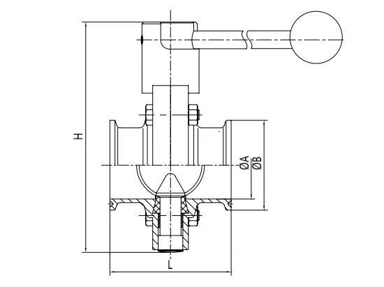 SMS Sanitary Butterfly Valve
