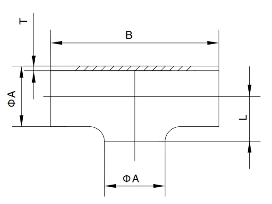 SMS Pulled Equal Tee, Short End, Welded